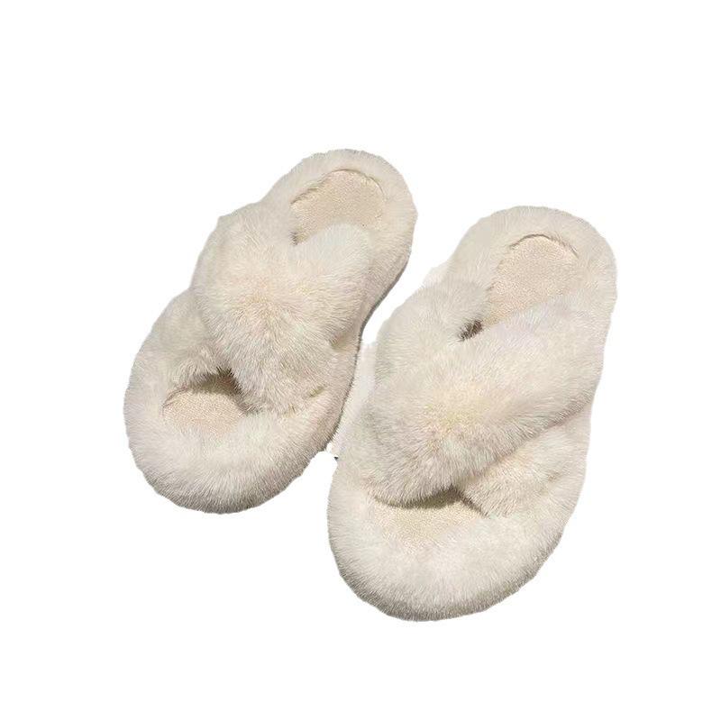 2025 Women's Furry Platform Slippers: Soft, Height-Boosting, Outdoor/Indoor, Thick Sole for Autumn/Winter.