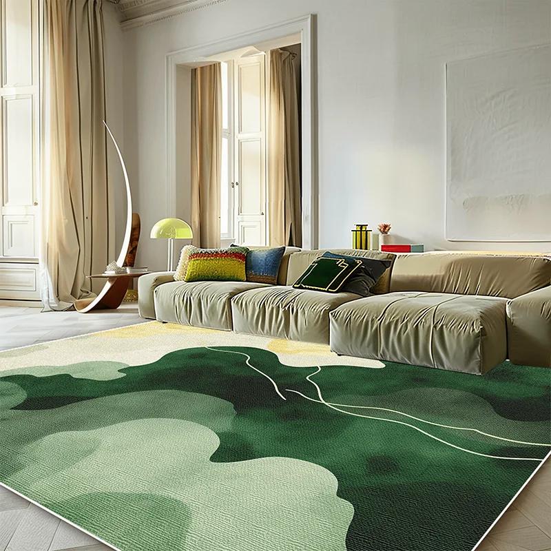 Modern Green Minimalist Carpet for Living Room 200x300 Large Area Rugs Decor Bedroom Soft Elastic Outdoor Floor Mats Washable