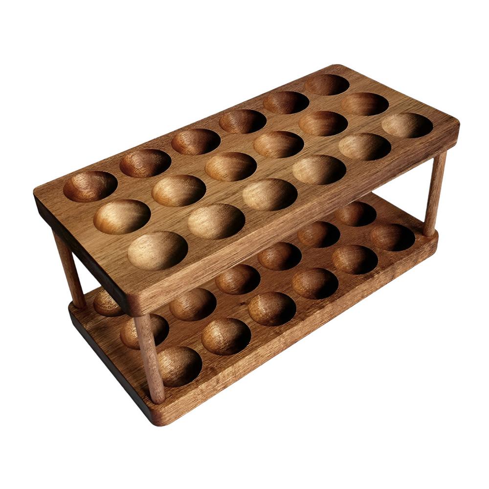 Egg Holder Countertop Solid Wood Egg Holder Rack for Storage Egg Tray Basket Space Saving Kitchen Egg Organizer for Kitchen Egg