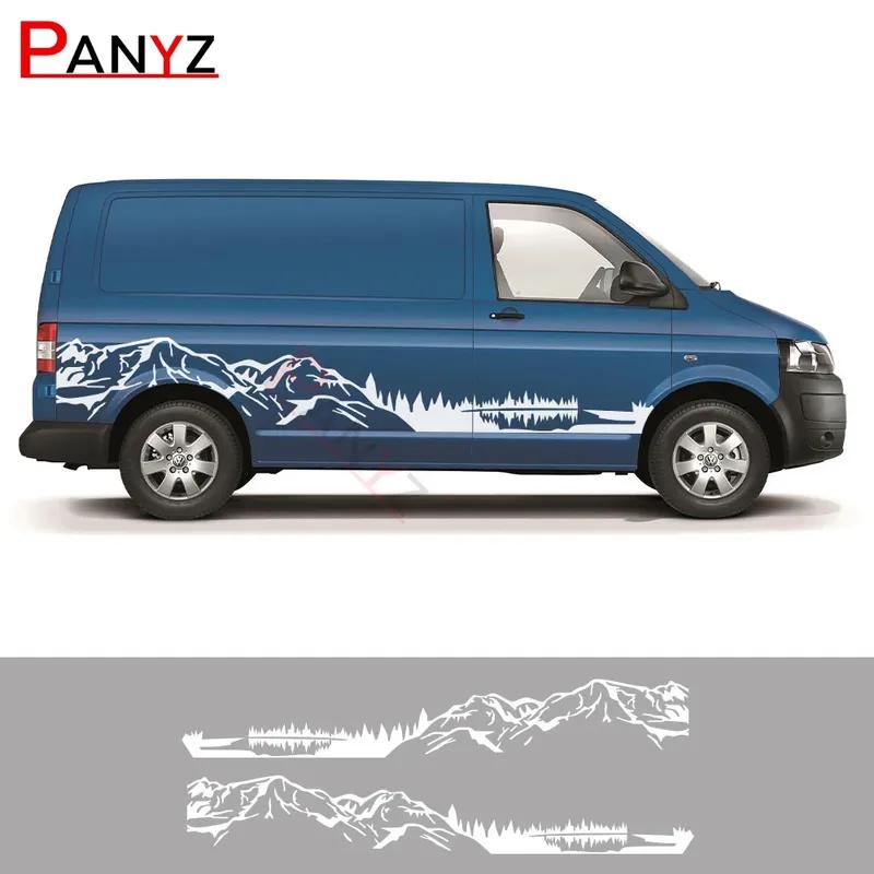Car Stickers For Volkswagen VW Caravelle Multivan California Transporter T3 T4 T5 T6 Accessories Camper Van Mountain Vinyl Decal