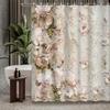 1Pc Shower Curtain - Elegant Floral And Lace Design For A Romantic Bathroom Waterproof
