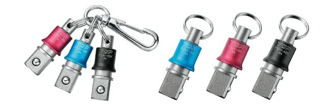 TOP Impact Socket Holder, 3-Color Set (Blue, Red, Black), for 4-Amber Angles, with Snap Hooks, PSH-4BRBKN