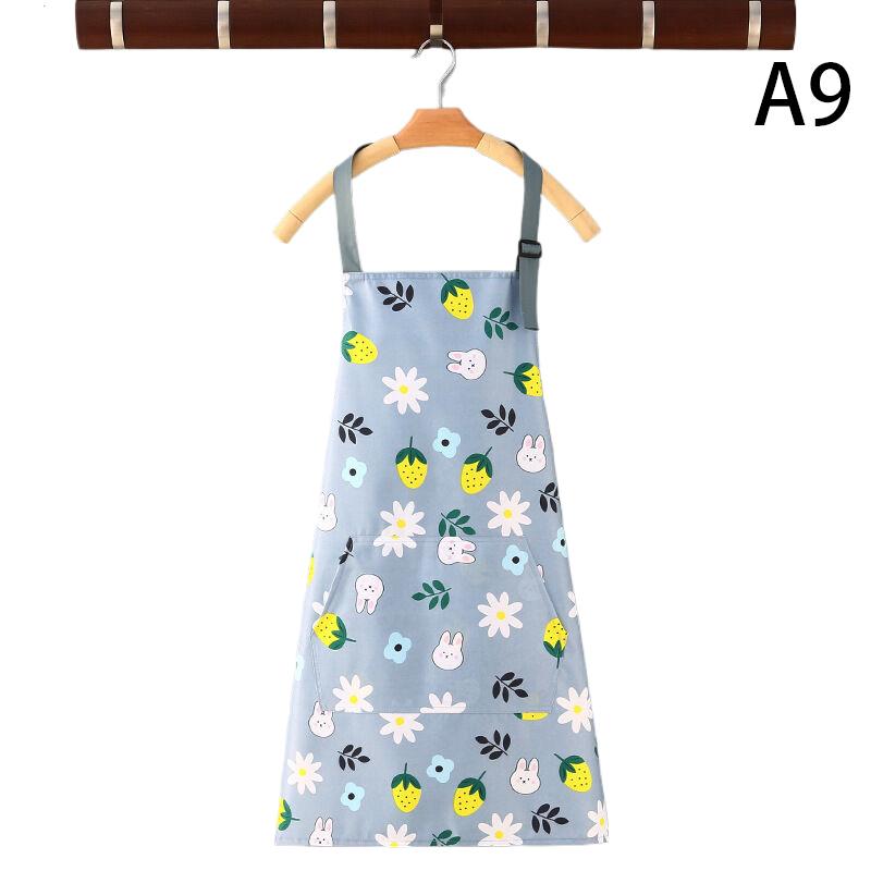 Cute Flower Cat Fruits Kitchen Household Oil-Proof Cooking Apron For Women Men Kitchen Waterproof Adult Coffee Baking Access