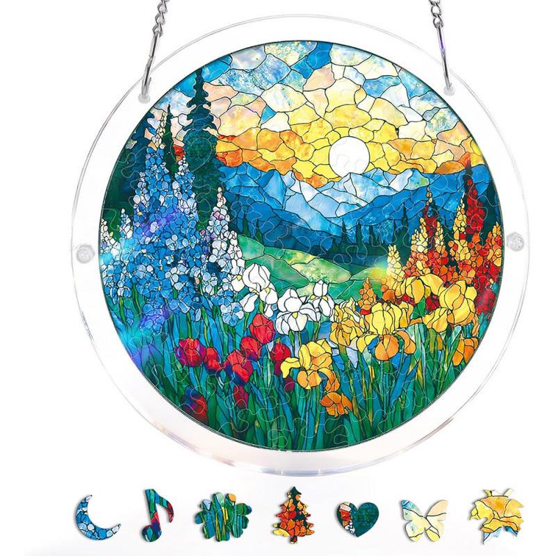 Acryl-Sonnenfänger Fenster-&Garten-Hänge-Sonnenfänger Regenbogen Innenfenster-Dekoration für Wohnzimmer Schlafzimmer Bunte Acryl-Puzzles Sonnenfänger