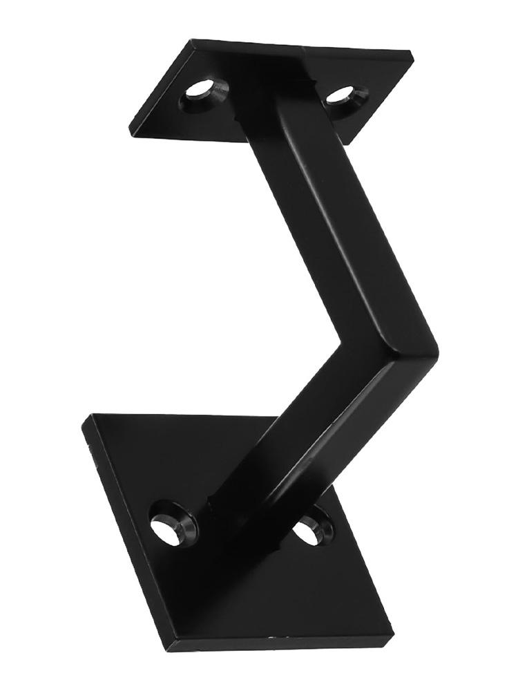 Black Hand Rail Bracket Stainless Steel for Staircase Wall Installation