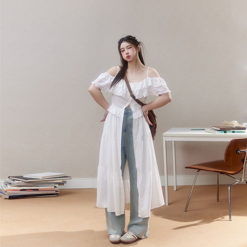 Zhang Ren Fat Sister mm Sense of Design Shirt Short Sleeve White, Batch Two 1XL