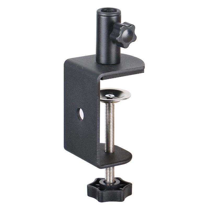 Adjustable Dual-Use Metal Clip for Desk or Bedside with Mobile Phone & Microphone Boom Arm Compatibility