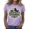 Women's Fashionable Casual Music Festival Print Round-Neck Short-Sleeve T-Shirt