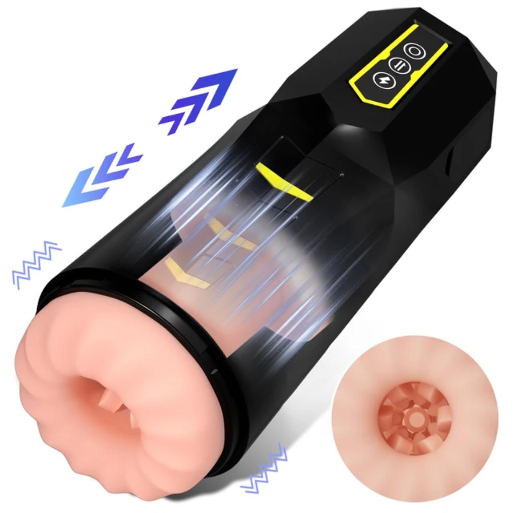 Automatic Male Masturbator Cup Telescopic Thrusting Sex Machine Vagina Pocket Pussy Oral Blowjob Sex Toys for Men Adult Supplies 18+