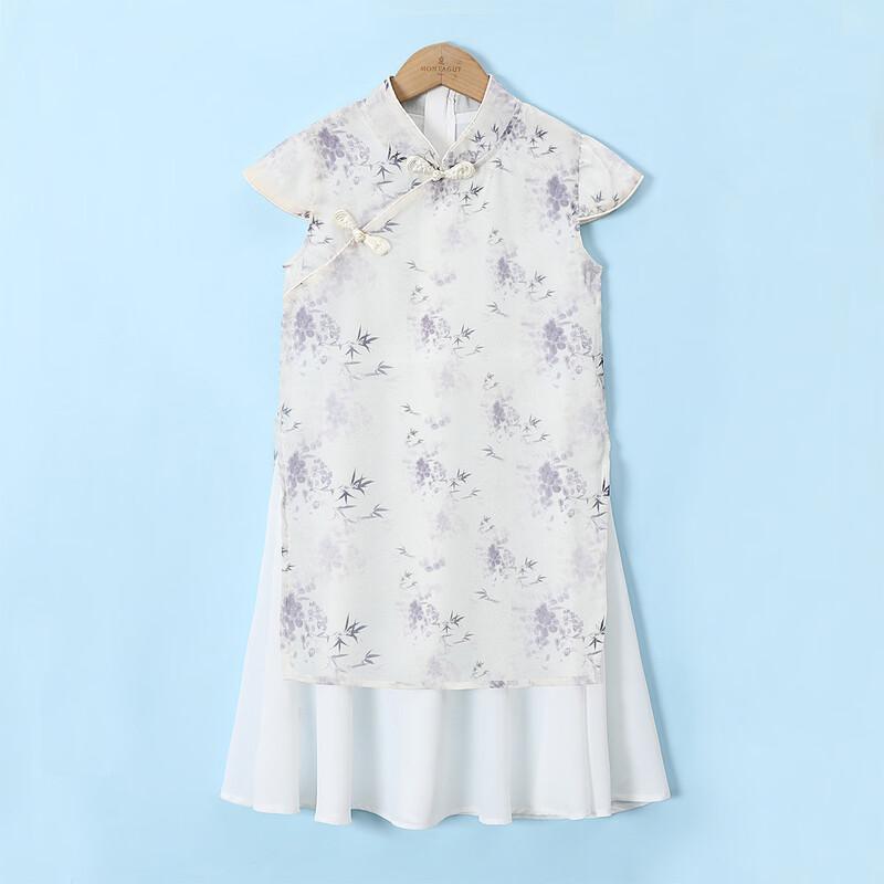

Montagut Girls Summer Chinese Ink Wash Cheongsam Dress 160