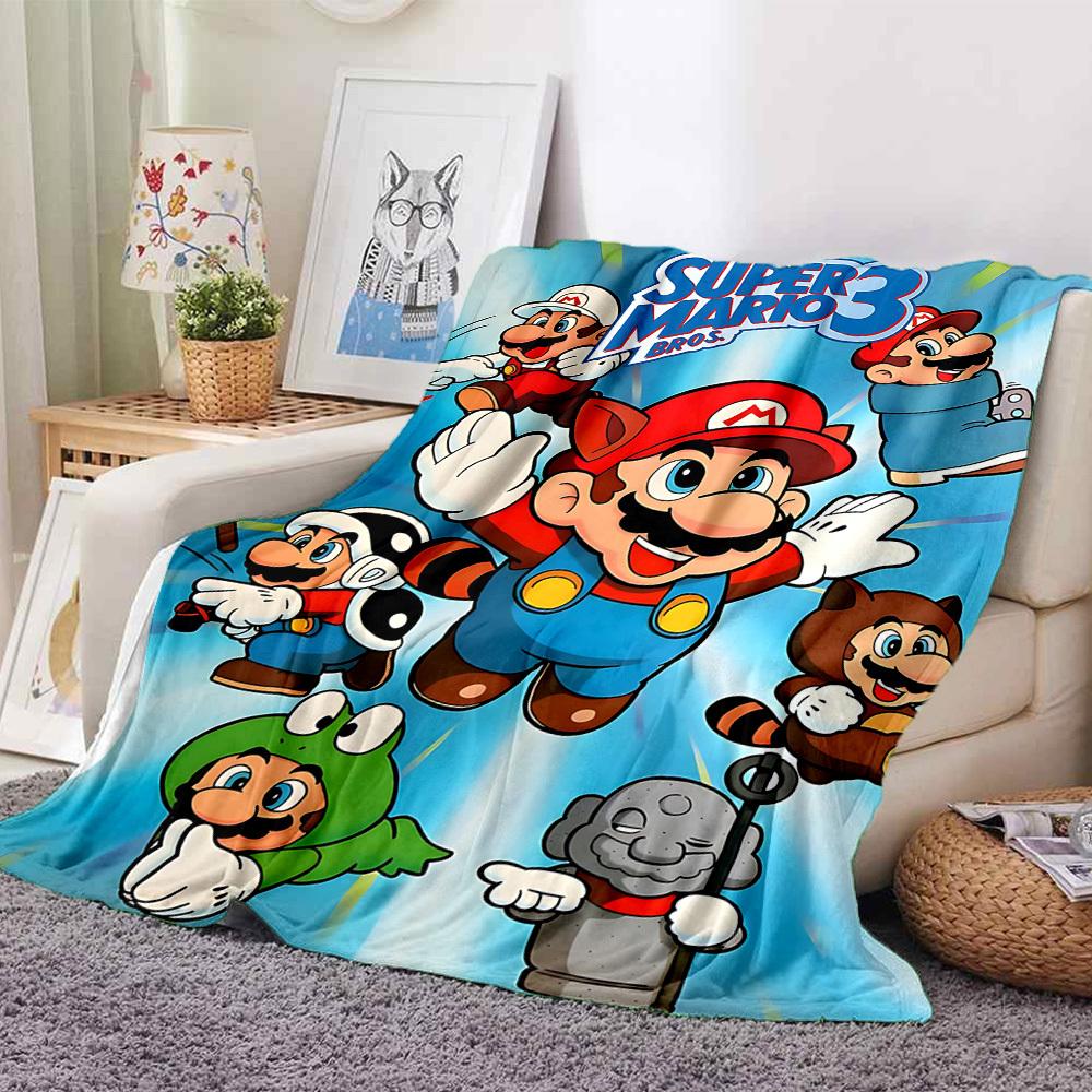 1pc Mario Bros Soft & Warm Flannel Blanket, Multi-Purpose Throw Blanket for Couch, Sofa, Office, Bed, Camping, Travel 141