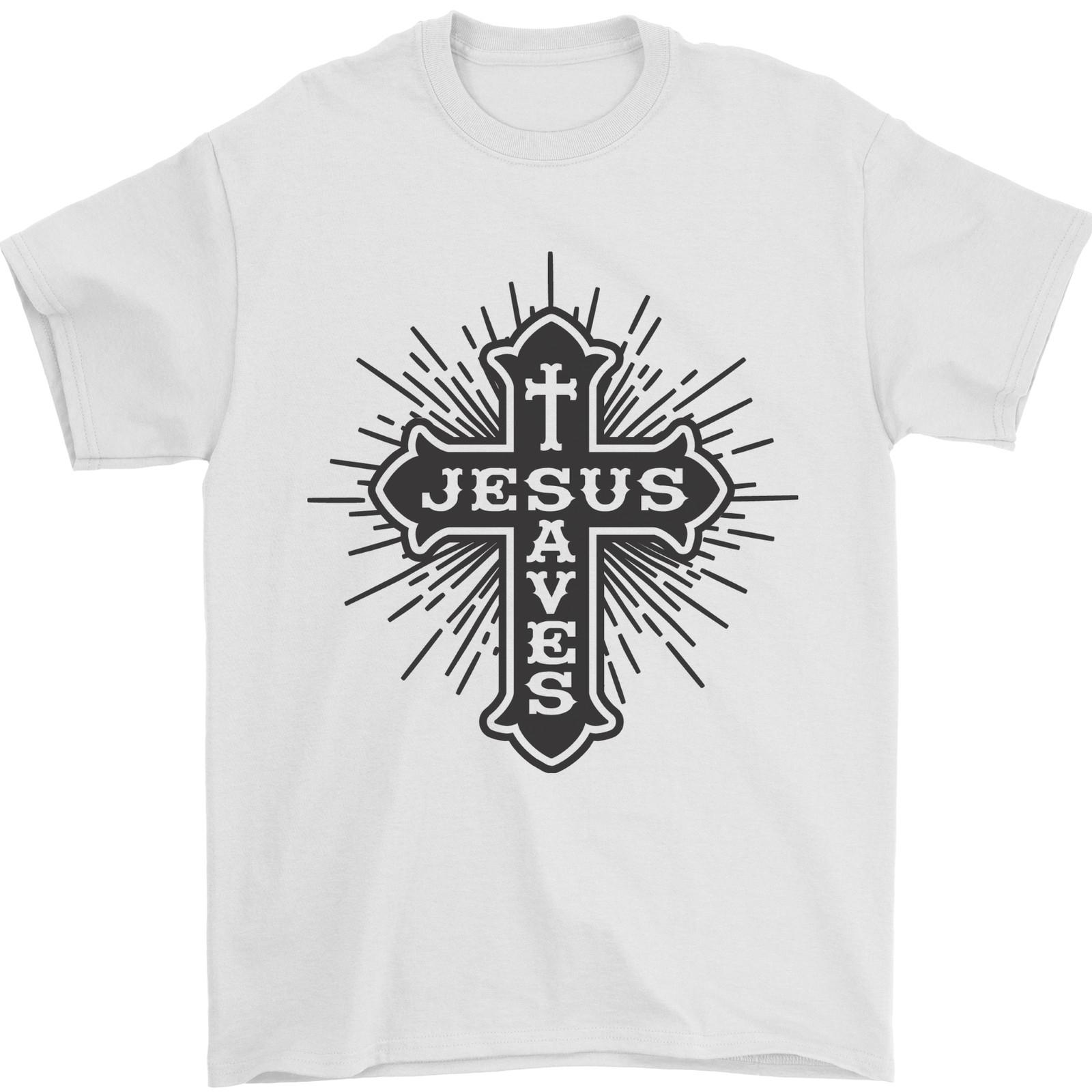 

26 Jesus Saves Cross Christian Christianity Mens T-Shirt 100% Cotton Unisex T-Shirt XL