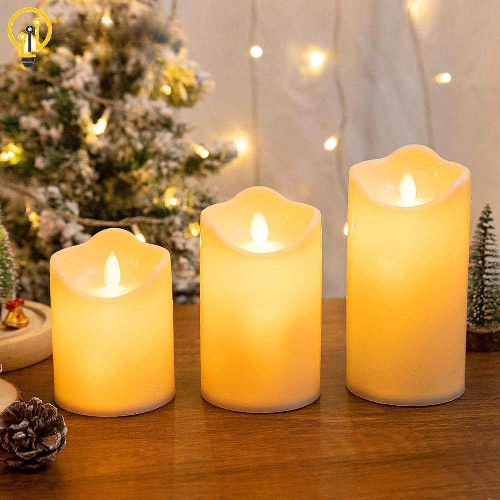 Flameless Votive სანთლები ბატარეით მომუშავე LED ჩაის ნათურები ელექტრო ყალბი სანთელი მოძრავი ფითილით საქორწინო წვეულების დეკორი სანთლები სანთლები