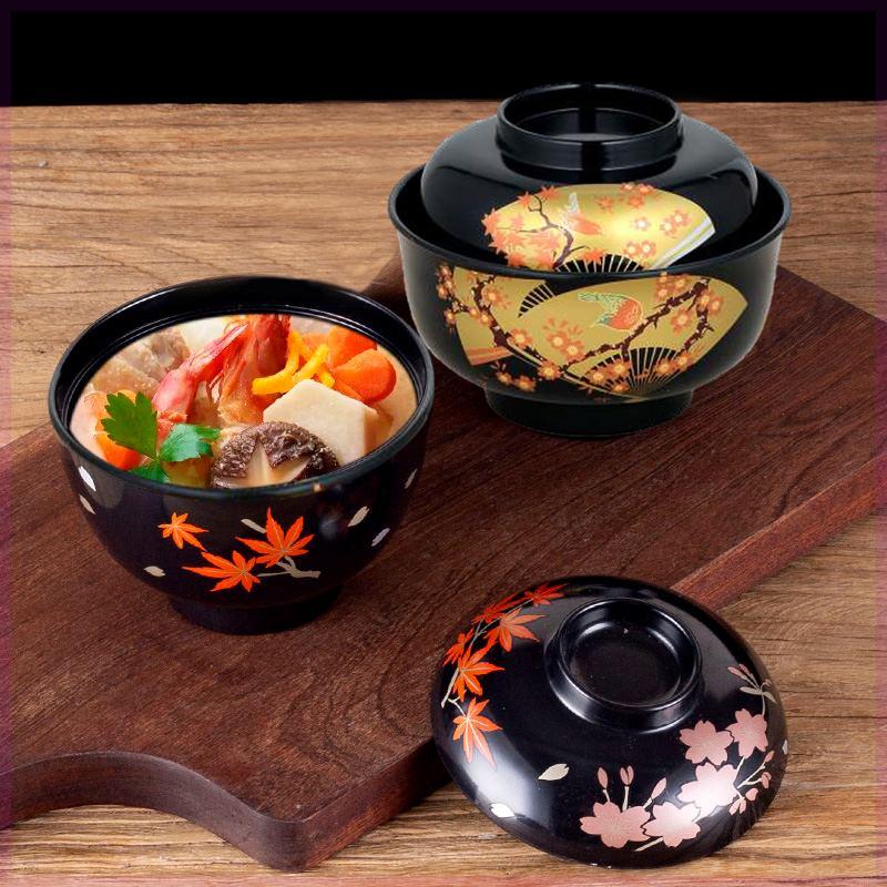 Japanese Style Miso Bowl With Lid Salad Rice Ramen Soup Bowls Udon Bowls Restaurant Ramen Noodles Container Tableware
