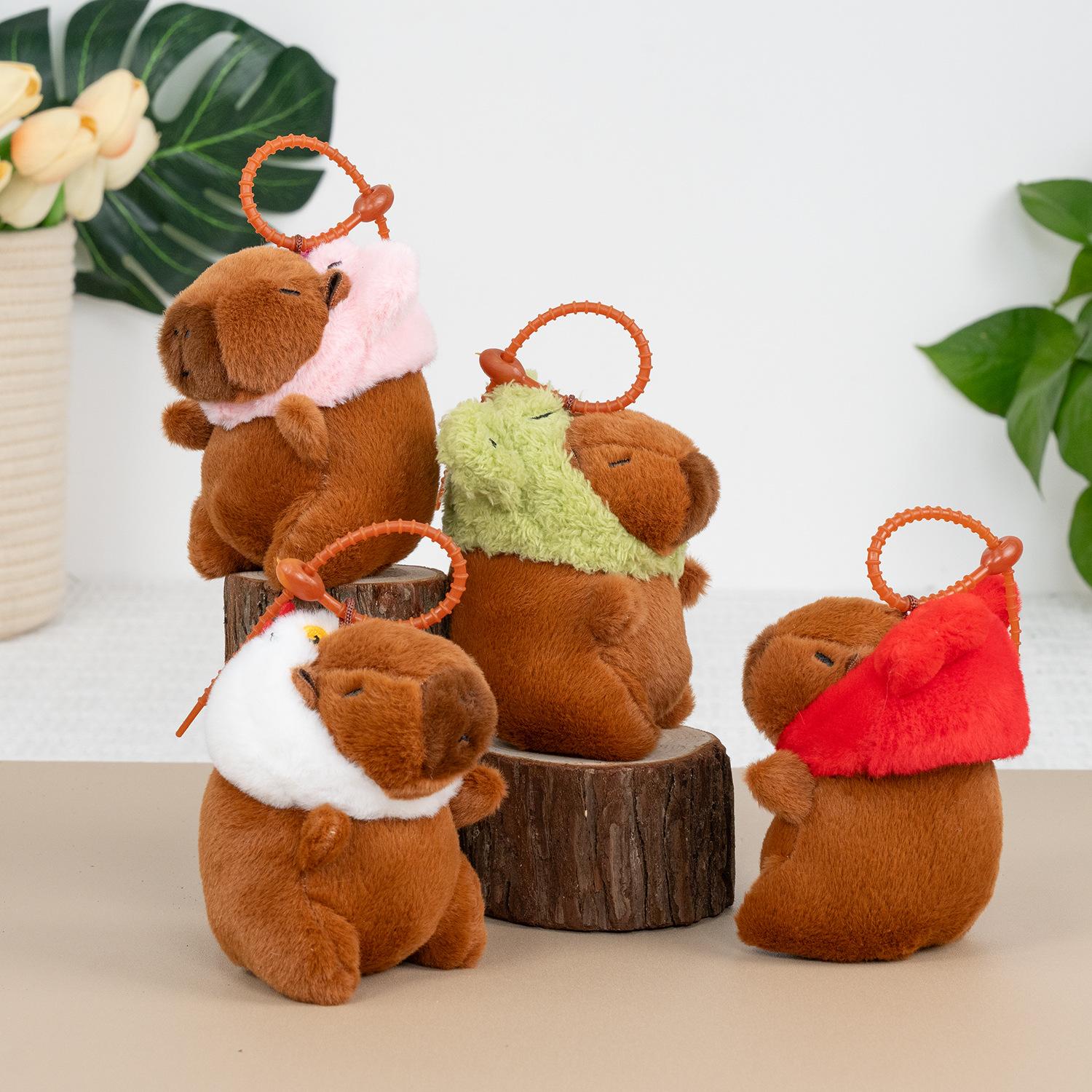 

Капибала плюшевая подвеска в шляпе, кукла-капибара сумка подвесное украшение брелок маленькая кукла-машинка для захвата color mix and match