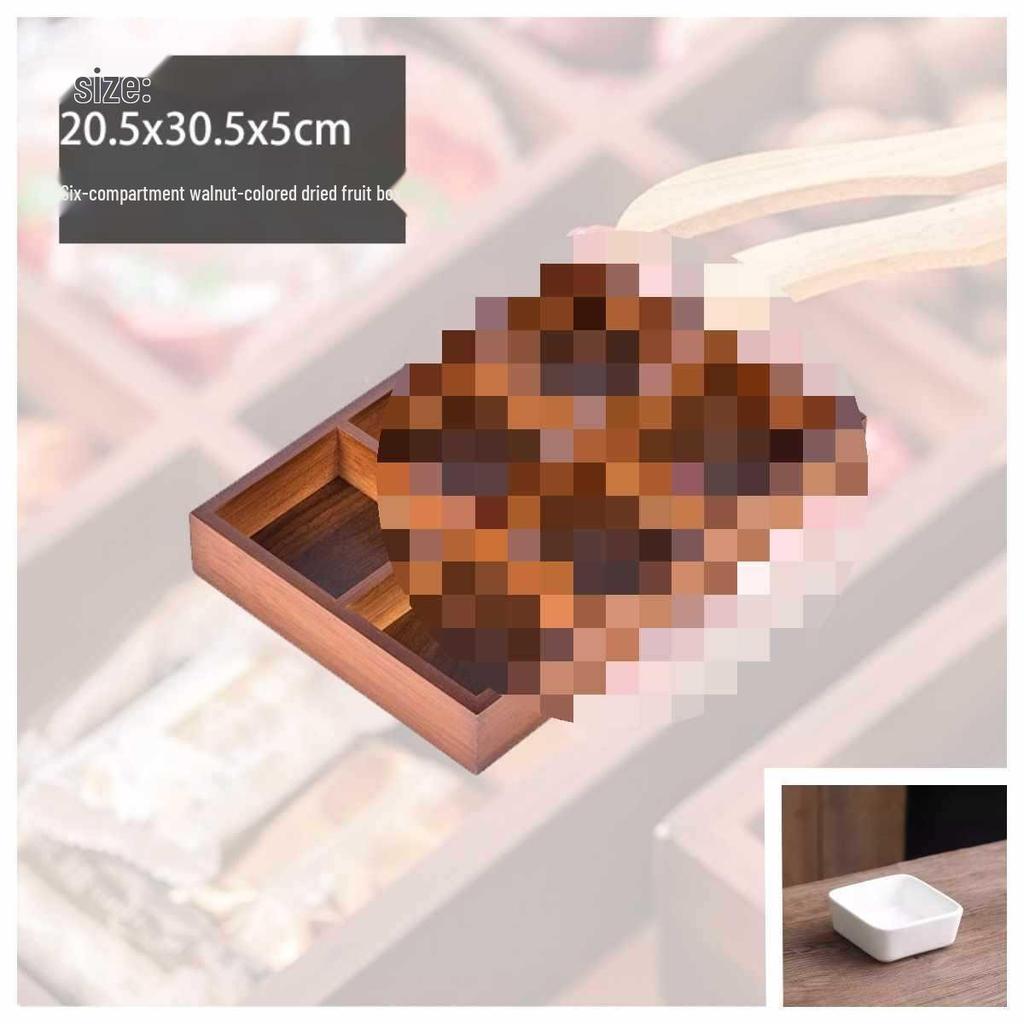 Wooden Multi-Compartment Tea Tray & Snack Plate