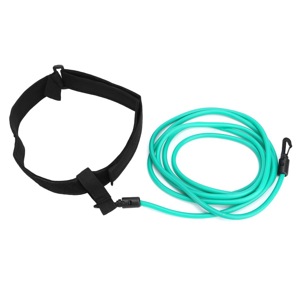 Swim Training Resistance Belts Aquatic Swimming Stationary Cords Bungee Leash Green