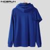 INCERUN Autumn Men High Cowl Neck Long Sleeve Ruffled Irregular Casual Tops T-shirts