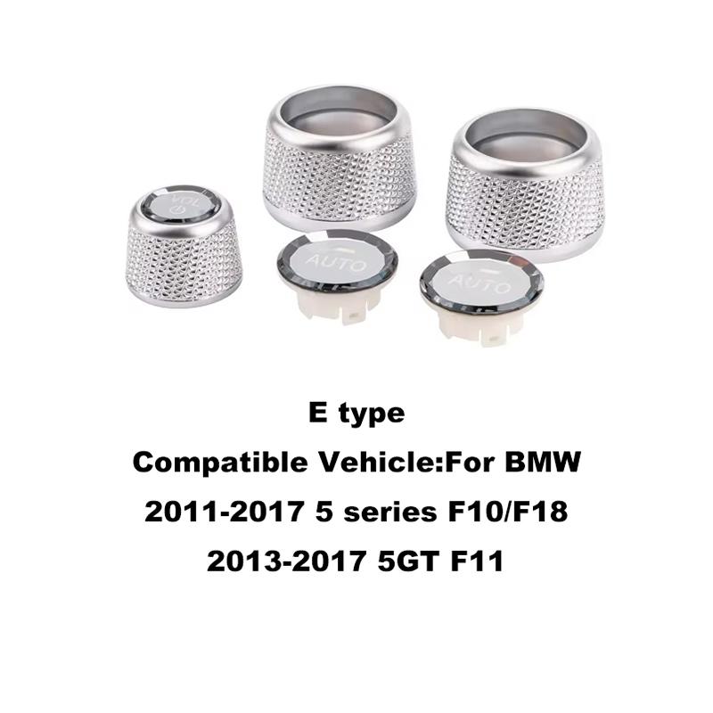 Premium Crystal Volume & AC Knob Covers for BMW F30 F10 F25 F15 F02 G30 G01 G02 Interior Air Conditioning Control Knob Button