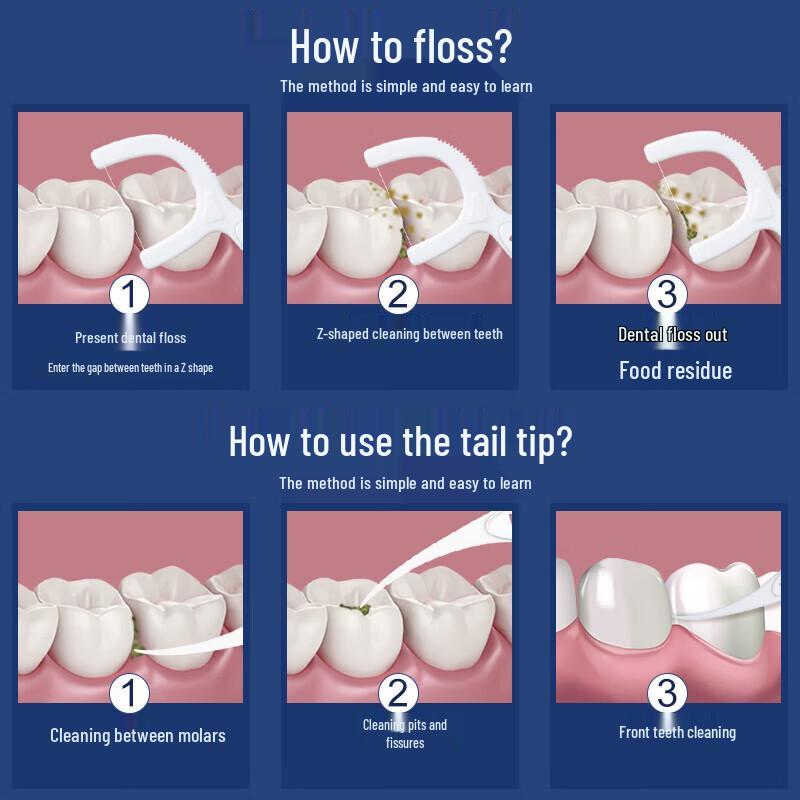 Little Deer Mom Noble Tiger Smooth High-Tensile Dental Floss Picks