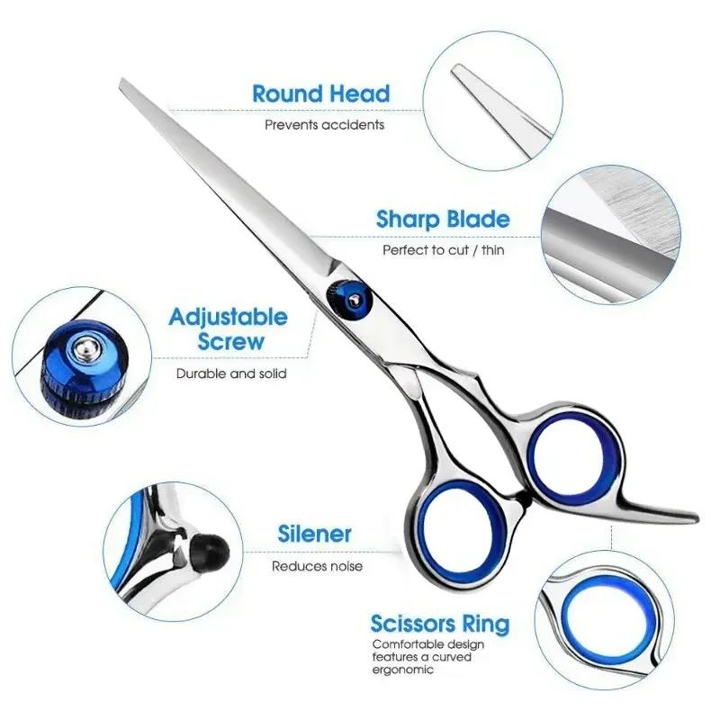 Safe Round Head Pet Scissors Smooth Cutting Dog Cat Grooming Hair Shears