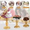 3PCS Gold Cake Stand Decorative Iron Reusable Detachable Stable Cupcake Holder for Party