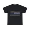 Thin Blue Line US Flag Graphic Tee Shirt, S-5XL