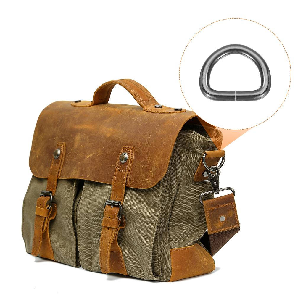 30pcs Metal D Rings Buckle Heavy Duty Opening D-Rings Clips Hooks for Crafts Bags Keyrings Straps DIY Accessories Light Bronze