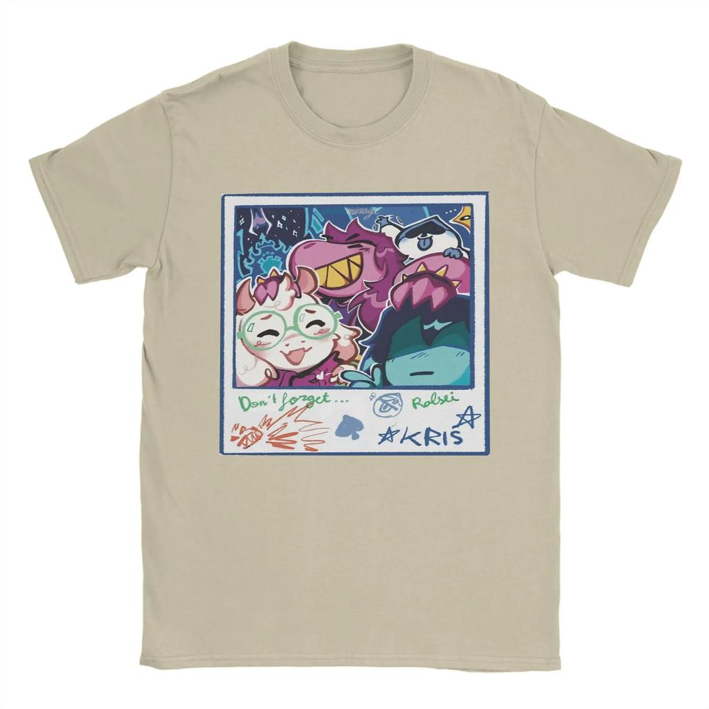 Men's T-Shirts The Fun Gang Polaroid Deltarune Game Hipster Cotton Tees Short Sleeve  T Shirt Round Collar Tops Summer