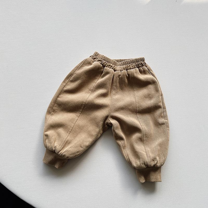 Kids Boys Girls Thick Fleece Lined Warm Loose Casual Trousers