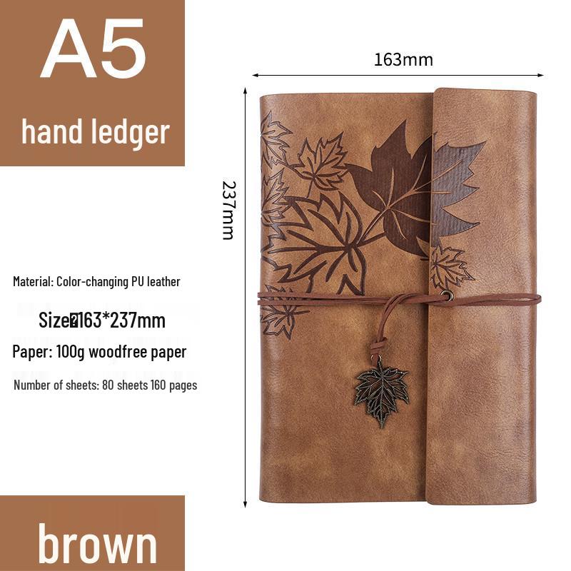 

Ретро Блокнот на трех кольцах с лентой-завязкой - Студенческий дорожный блокнот и альбом для марок Blank Kraft Paper