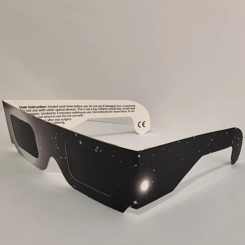 5Pcs Premium Eclipse Glasses AAS Approved Solar Eyeglasses CE and ISO Certified HD Filter Film Crisp Image Goggles Paper Eyewear