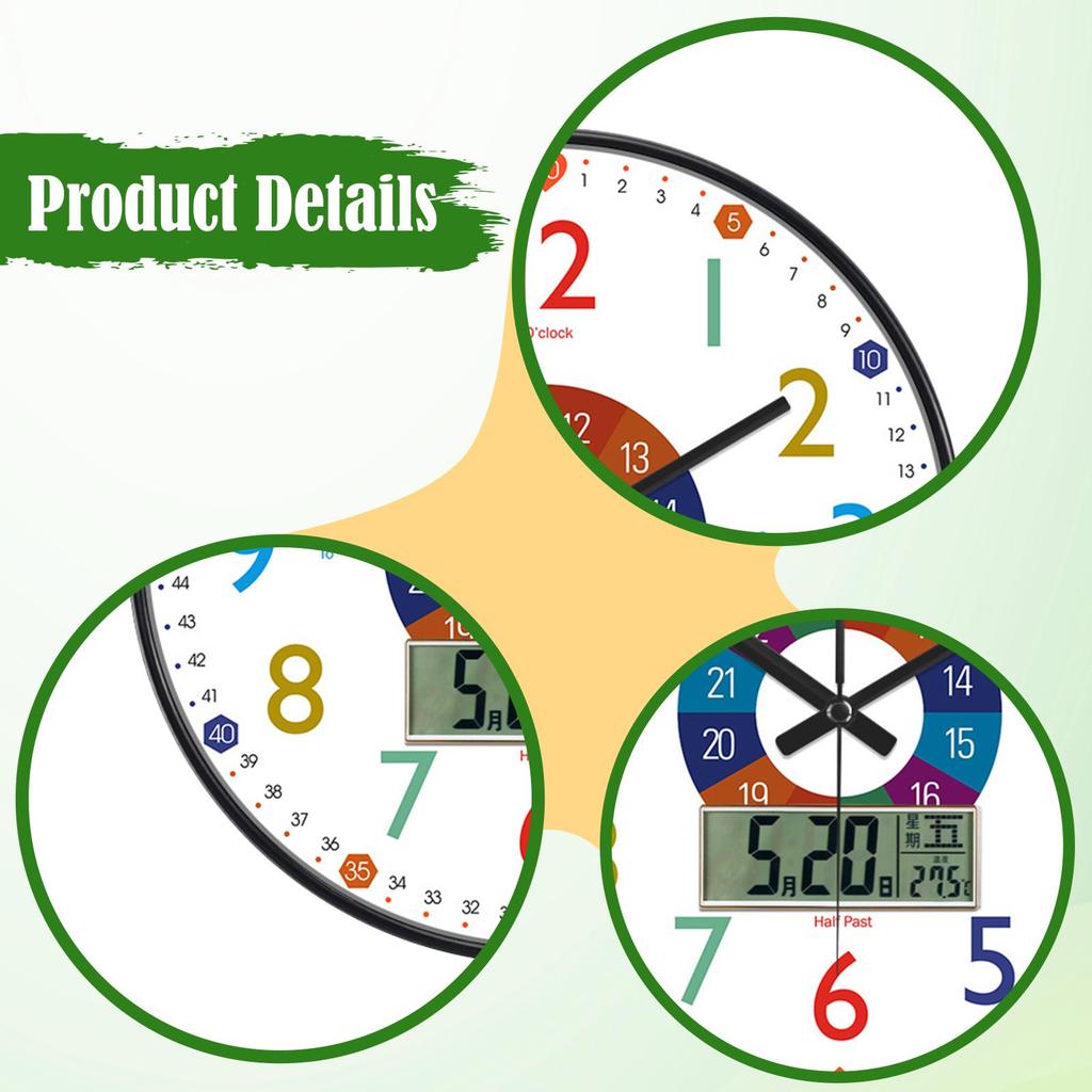 Learning Clock for Kids 12 Inch for Boys and Girls Room School Kids Room