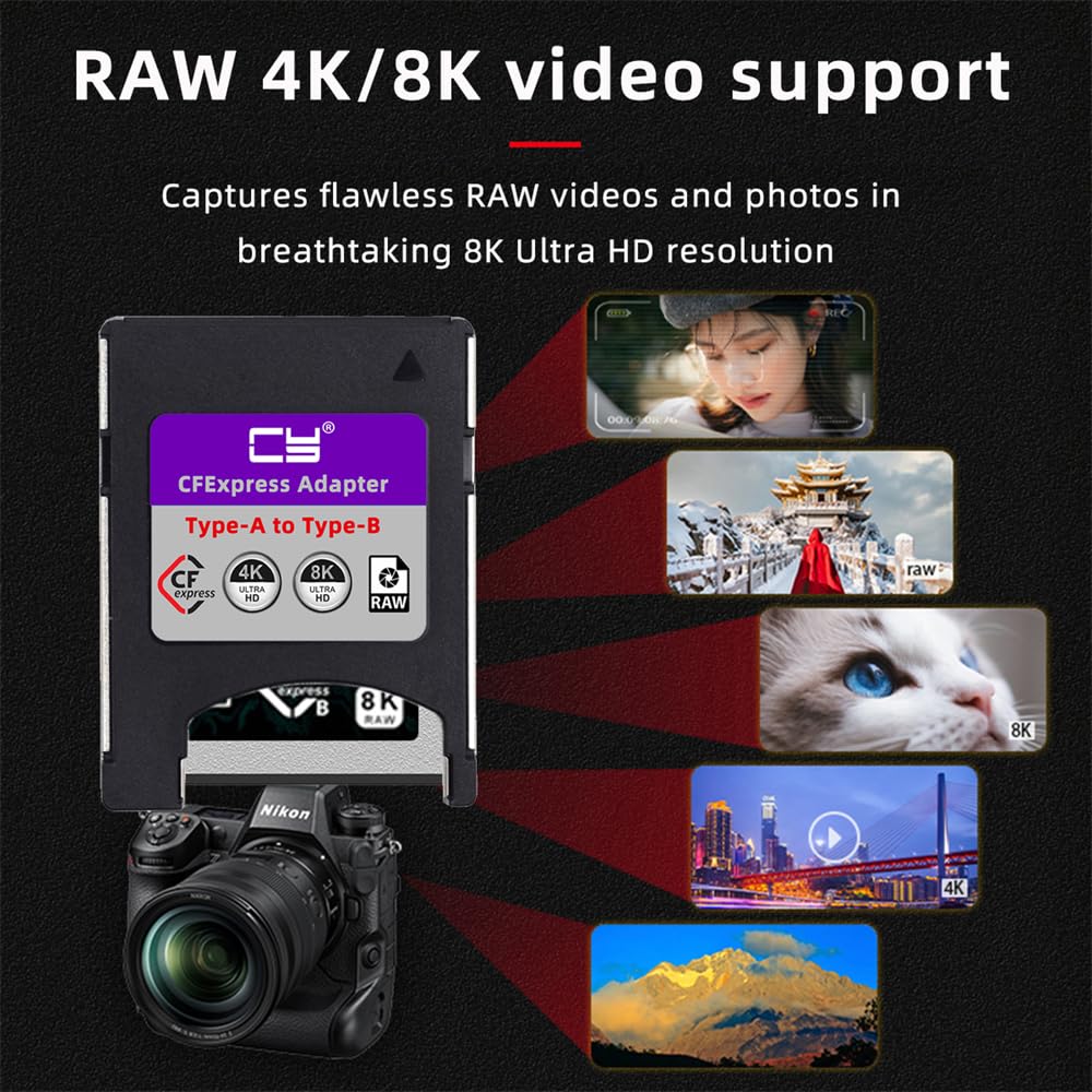 CABLECC CFE CFA to CFB Memory Card Kit Case CFEXPRESS TO Adapter Camera 8K RAW PCIE Expansion TYPE-A TYPE-B
