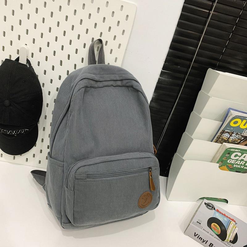 Schoolbag Lazy wind schoolbag female Korean version washed canvas high school college student junior high school student Japanese large capacity ins