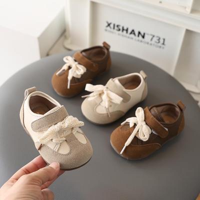 Frühling 2026 Koreanischer Stil Schleife Prinzessin Schuhe für Mädchen, Alter 1-3 - Rutschfest, Abriebfest Kleinkinderschuhe