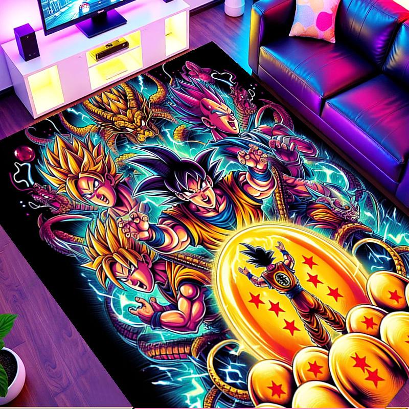 Dragon Ball Print Rug, Washable Floor Carpet, For Entryway Dorm Laundry Room Office Study, Home Decor Birthday Christmas Gift
