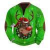 Mens Christmas Sweater Zip Up Sweatshirts Vintage Knit Graphic Sweatshirt Xmas Stand Collar Pullover