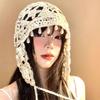 Pearls Crochet Tassels Cap Handmade Weave Basin Hats Cute Knitted Beanies Caps  Outdoor