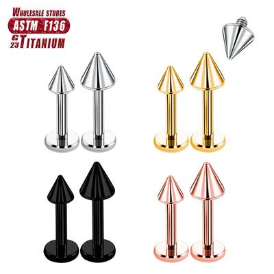 F136 Titanlegierung Gewindespitze Kegel Labret Piercing & Ohrstecker Schmuck