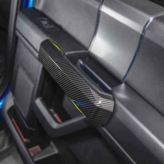 For 2015- Ford F150 F-150 Carbon Fiber Interior Door Handle Frame Cover Trim