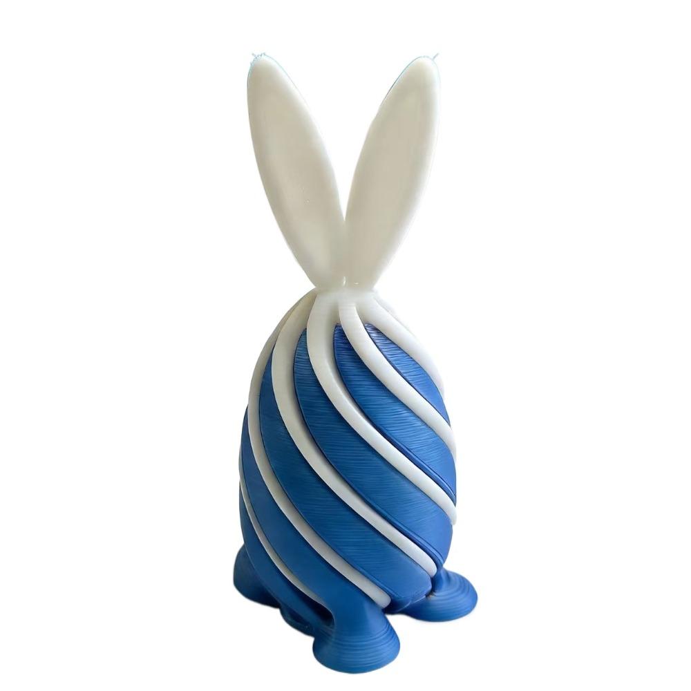 

Spiral Cone 3D Printed Easter Bunny Colorful Ornaments Decompression Rotating Rabbit Egg Easter Basket Stuffers синий