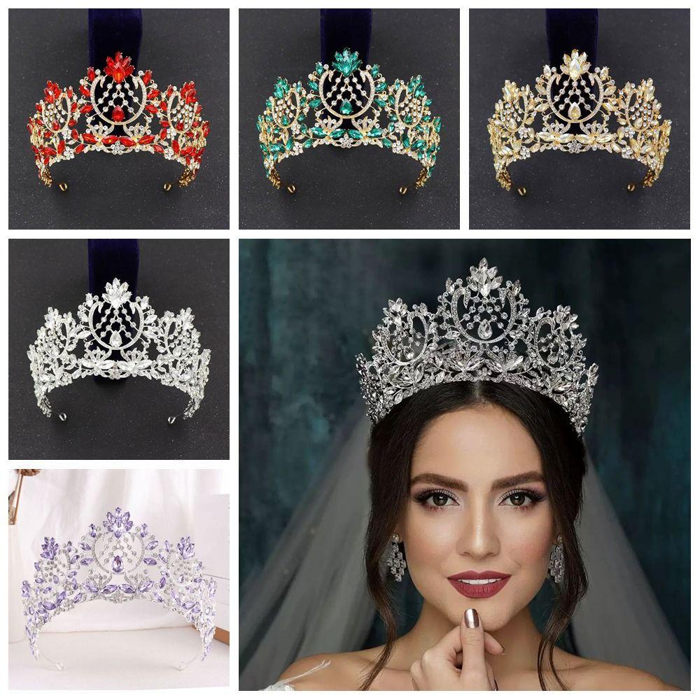 Rhinestone Baroque Pageant Crowns Luxury Crystal Queen Princess Tiara  Birthday Party