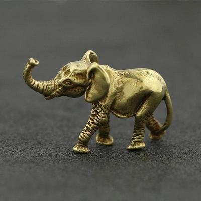 Mini Elefanti Figurine Antiche per Decorazione Casa Ufficio Animale da Compagnia per Tè Ornamento da Scrivania Maniglie Intagliate in Bronzo
