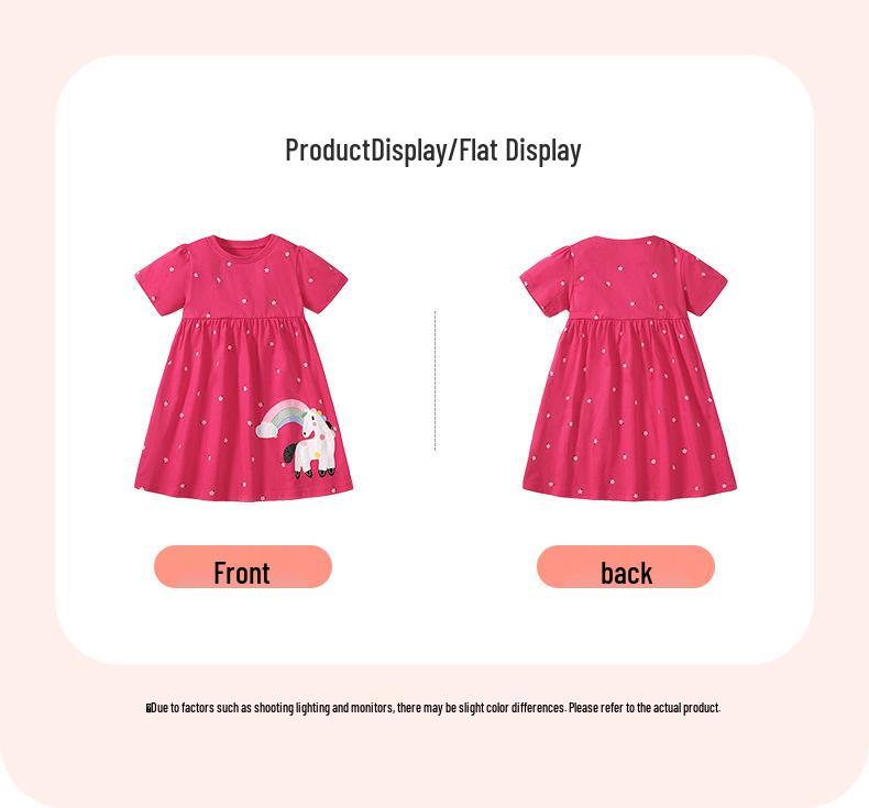 Little Maven Mädchen Cartoon Prinzessin Kurzarm Sommerkleid - Europäischer & Amerikanischer Stil Freizeitkleidung für Kinder.