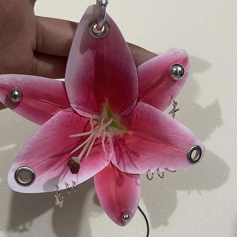 

Милый Крутой Заклепка Лилия Брелок Элегантные Имитация Цветы Тканевое Кольцо для Ключей для Женщин Девушек Подвеска для Сумки Аксессуары Подарок