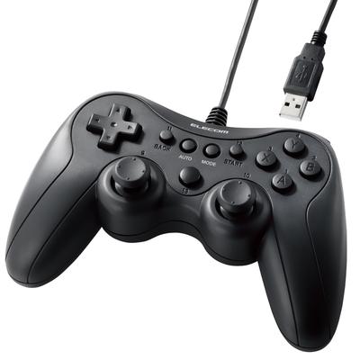 ELECOM Wired Gamepad Xinput Layout Rapid Fire Stick Mode Switching Lightweight Black PS-style JC-GP20SBK
