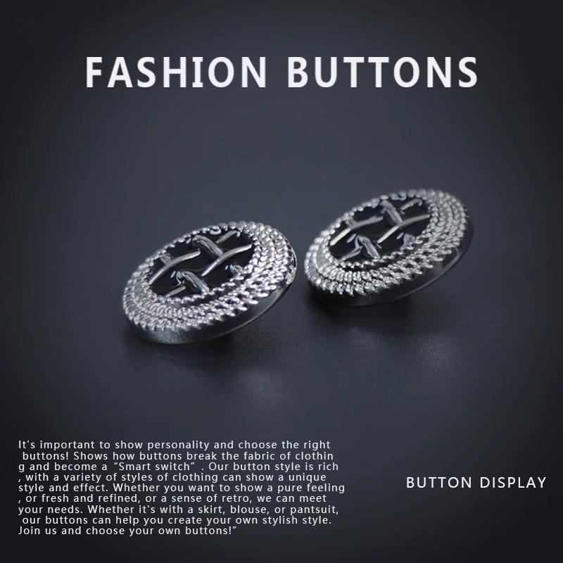 10Pcs Round Shirt Buttons High-End Exquisite Cashmere Coat Sweater Cardigan Clothes Silver Buttons