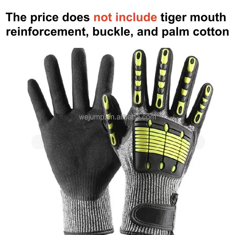 WEJUMP Factory Customize Logo Anti-Impact Anti-cut Anti-smash Rock Climbing Cut Resistant Mechanical Shockproof Safety Gloves (Black,M) чёрный