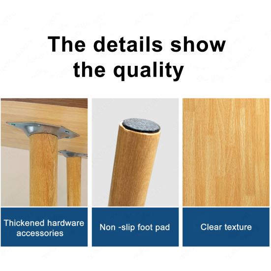 Počítačový stůl, Nordic styl, domácí kancelář, studijní stůl, studentský dřevěný psací stůl, s ergonomickou hranou, prostorná stolní deska